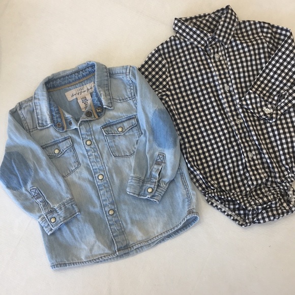 H&M Other - 2 piece baby long sleeve shirts bundle 6-9 months